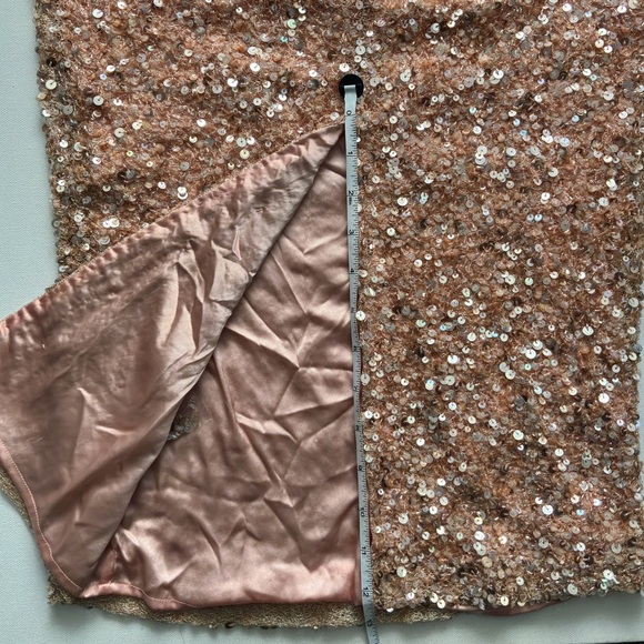 Badgley Mischka Off-the-Shoulder Sequin Dress Peony Pink size 0 gown wedding - Picture 16 of 16